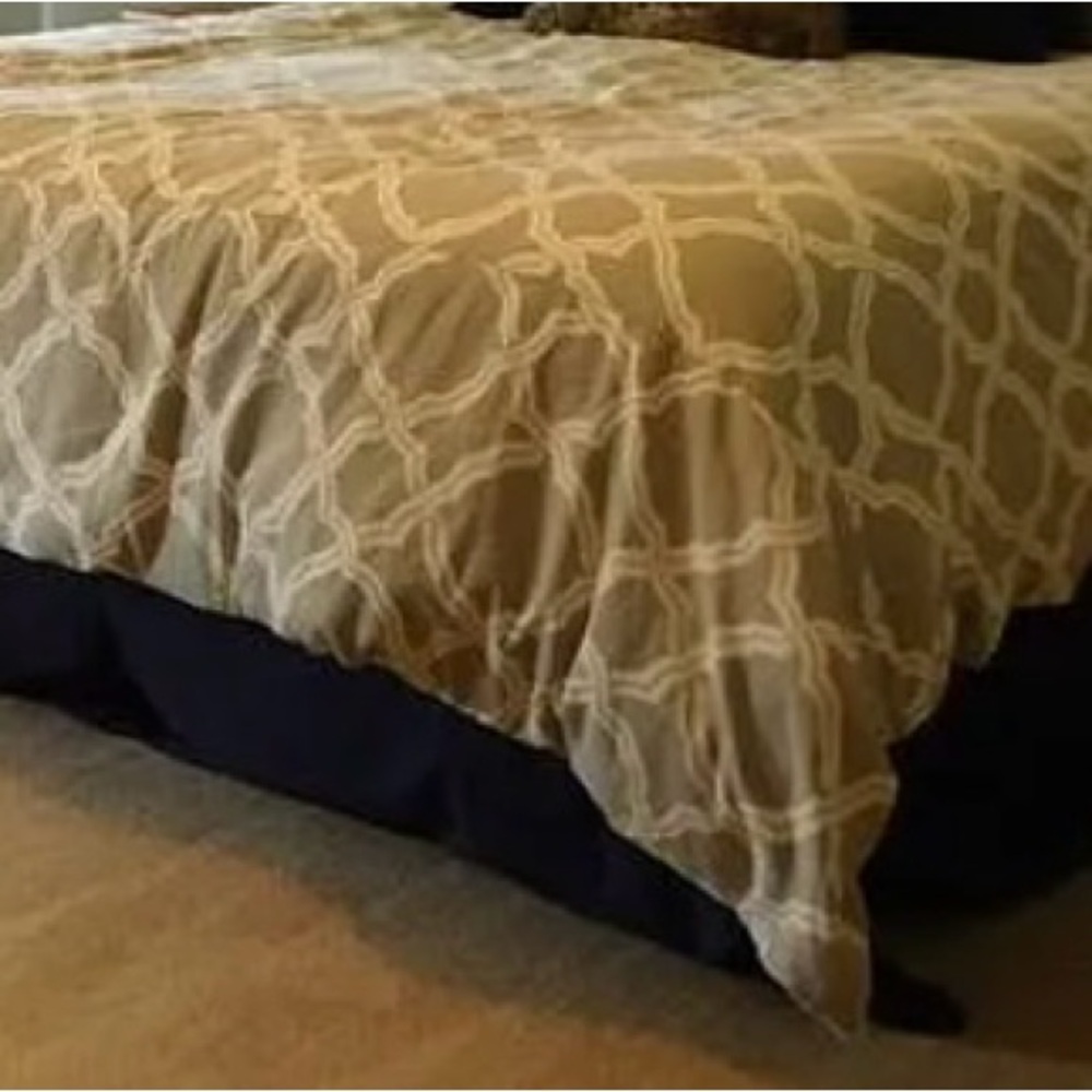 Pottery Barn Gray and Cream Geometric Duvet Cover